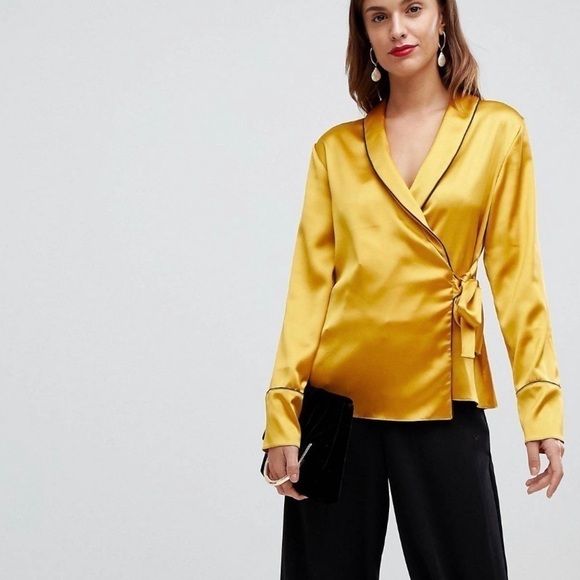 Shiny PJ wrap top - Picture 1 of 9